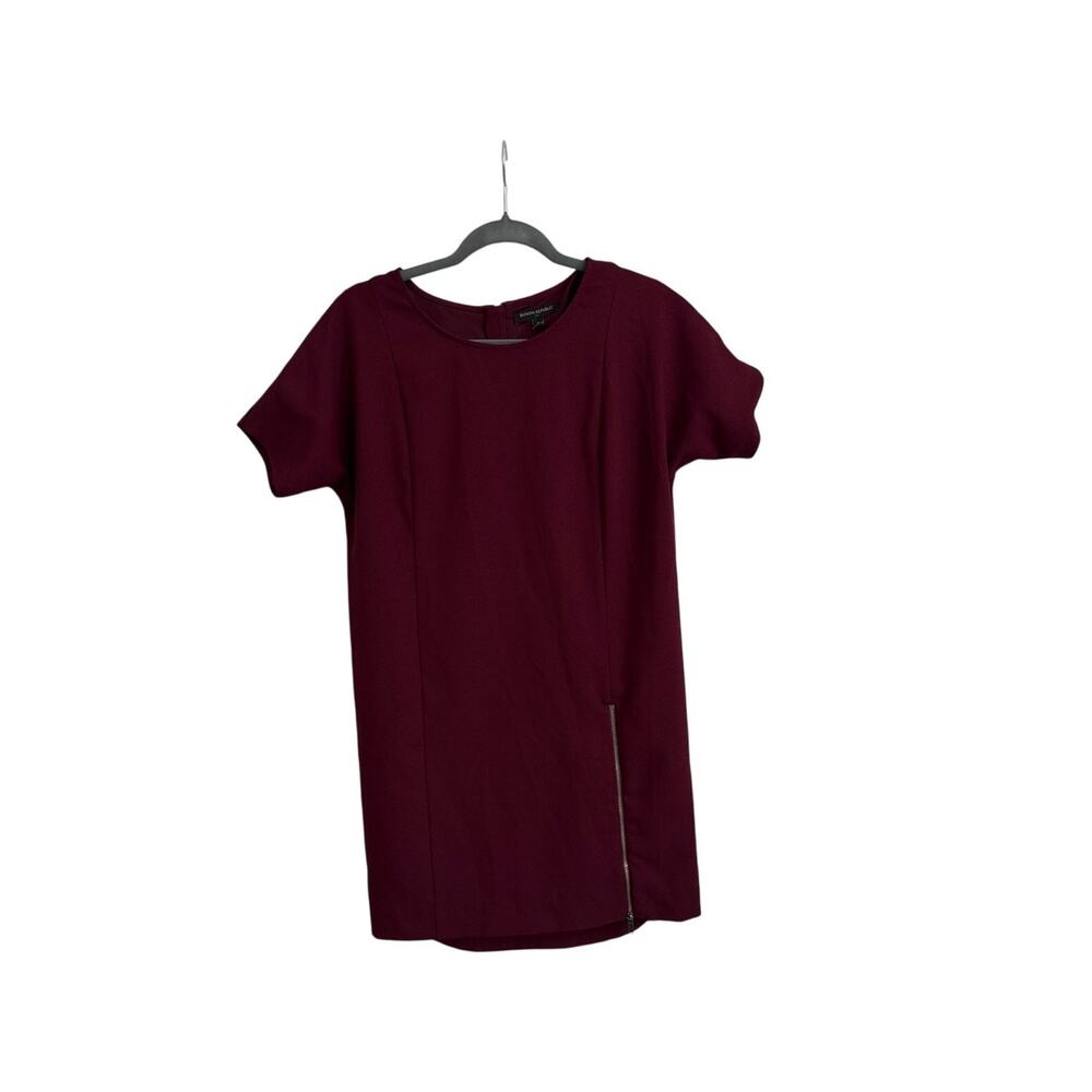 Banana Republic Mini Above Knee Burgundy Shift Dress Capsule Size Women's 0
